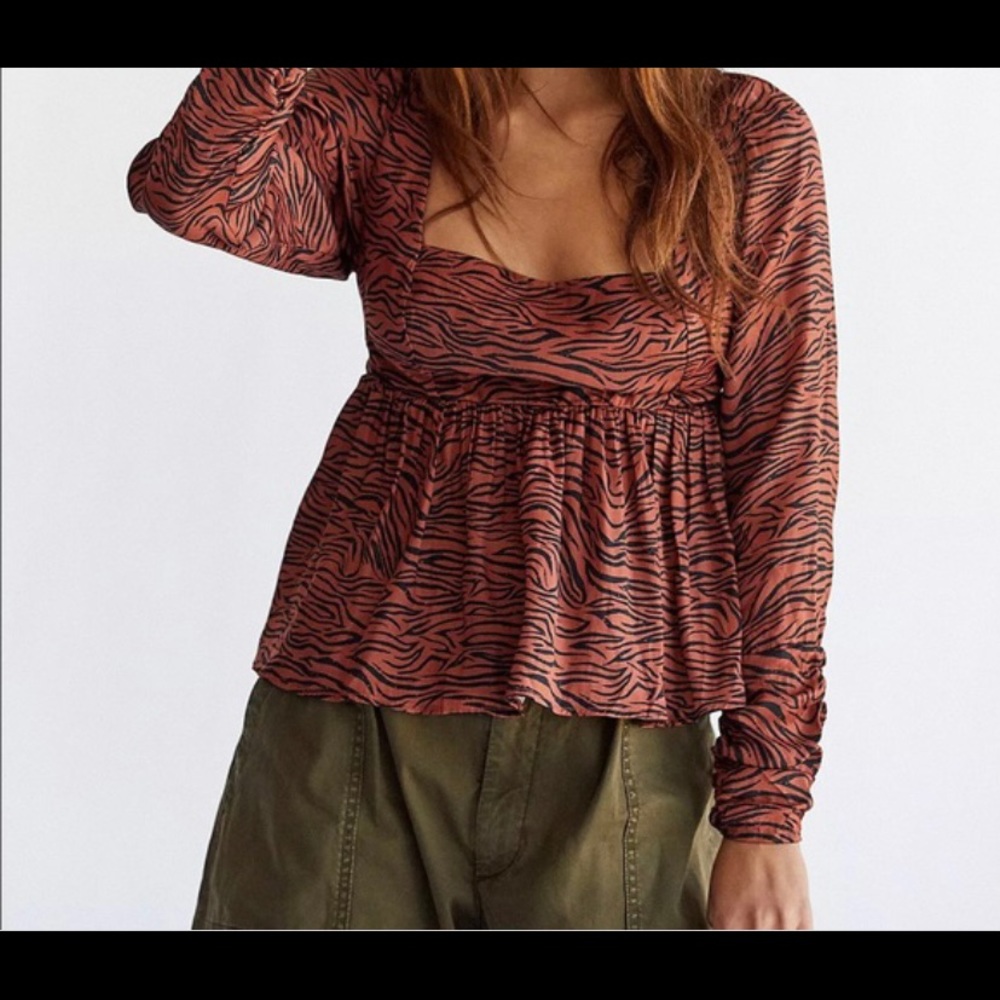 Free people tiger pleating throughout top